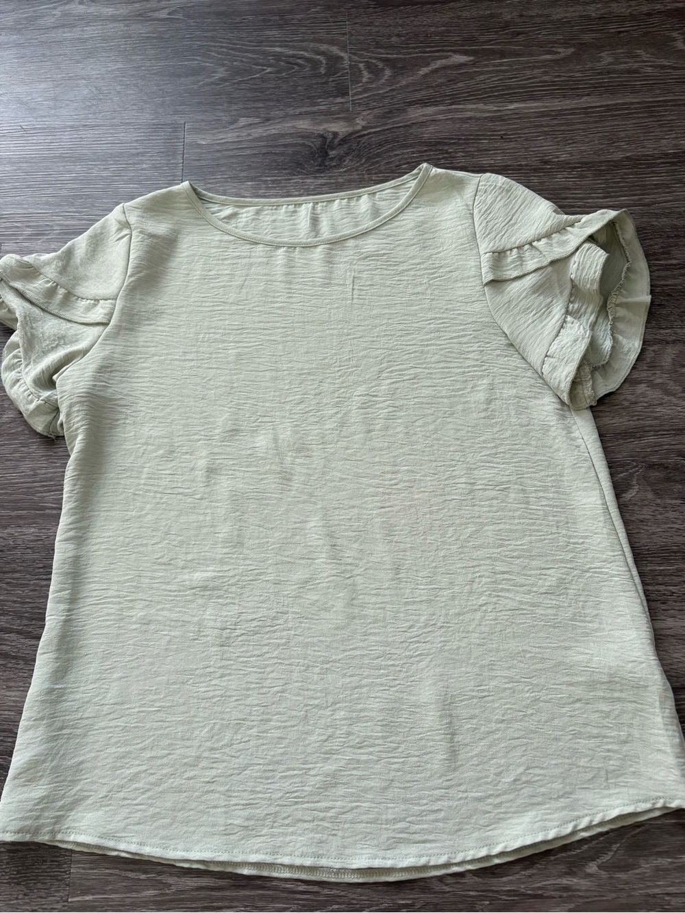 SHEIN Light Sage Ruffle Sleeve Blouse